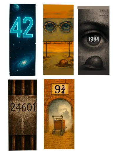 [Cryptic bookmarks for book Lovers,Perfect gift.Quantity: 5 bookmarks,Product Details: 220 GSM card stock,High quality paper.Size: 2.5 x 7.5 inches.,] Cryptic Bookmarks for book lovers, Perfect gift.