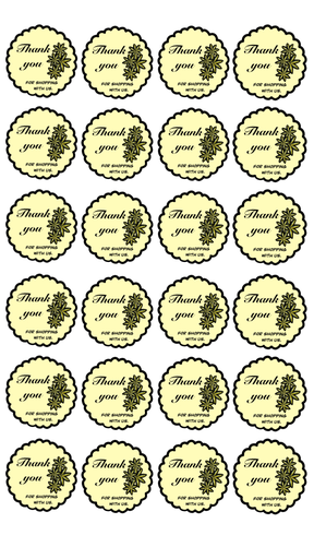 [Product Description: Add a personal touch to your orders with our beautifully designed Thank You Stickers for small businesses. Perfect for sealing packages, bags, or envelopes, these stickers help you express genuine appreciation to your customers and elevate your brand with thoughtful packaging.  Features: 	•	Size: 1.5-inch round stickers (or customize) 	•	Pack of 100 stickers  	•	Printed on high-quality adhesive paper 	•	Available in multiple designs (script fonts, floral, minimal) 	•	Ideal for handmade, boutique, and online shop packaging] Thank You Stickers – For Small Business Packaging(Set of 100 stickers) round shape(1.5 inches)
