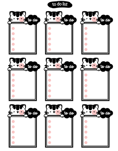 [Product Description: Boost your productivity and keep your day organized with our To-Do List Stickers! This set includes 30 neatly designed stickers, perfect for planners, journals, notebooks, or corkboards. Ideal for tracking tasks, setting priorities, and adding a fun touch to your planning routine.  Features: 	•	Includes 30 to-do list stickers 	•	Variety of designs: checkbox lists, priorities, tasks, notes 	•	Suitable for daily, weekly, or monthly planning 	•	Printed on high-quality matte sticker paper 	•	Easy to peel, reposition, and write on 	•	Compatible with planners, journals, scrapbooks, and more  Tags: #todoliststickers #planneressentials #productivitytools #organizationstickers] To-Do List Stickers – Set of 30